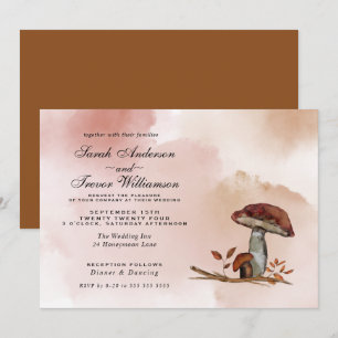 Dusty Plum Wedding Full Moon Dragonfly Pond Invita Kaart