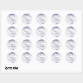 Dusty Plum Wispy Floral bedankt Ronde Sticker (Vel)