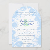 Dusty Powder Blue & Green Wedding Invitation Kaart (Voorkant)