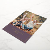 Dusty pruim Thanksgiving ingelijst familie foto Folie Feestdagenkaart (Gedraaid)