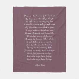 Dusty Purple Custom Poem Song Lyric Quote  Fleece Deken