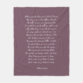 Dusty Purple Custom Poem Song Lyric Quote  Fleece Deken