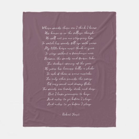 Dusty Purple Custom Poem Song Lyric Quote Fleece Deken (Voorkant)