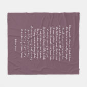 Dusty Purple Custom Poem Song Lyric Quote Fleece Deken (Voorkant (Horizontaal))