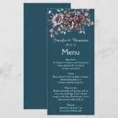 Dusty Purple, Dark Teal, Dusty Lavender Wedding | Menu (Voorkant / Achterkant)