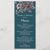 Dusty Purple, Dark Teal, Dusty Lavender Wedding | Menu (Voorkant)