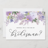 Dusty Purple Flowers zullen mijn Bridesman zijn Kaart (Voorkant)