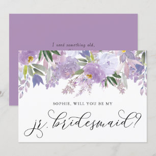 Dusty Purple Flowers zullen mijn JR Bridesmaid zij Kaart