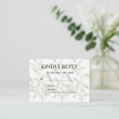 Dusty Purple Silver Gray Floral Rustic RSVP Card Informatiekaartje (Staand voorkant)