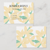 Dusty Purple Silver Gray Floral Rustic RSVP Card Informatiekaartje (Voorkant / Achterkant)