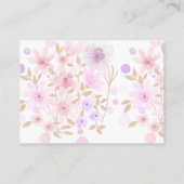 Dusty Purple Silver Gray Floral Rustic RSVP Card Informatiekaartje (Achterkant)