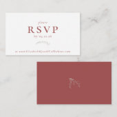 Dusty Red Berries en Leaves Wedding RSVP Kaart (Voorkant / Achterkant)