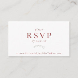 Dusty Red Berries en Leaves Wedding RSVP Kaart
