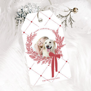 Dusty Red Christmas Wreath Foto Cadeaulabel