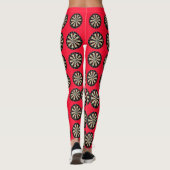 Dusty Red Dartboards Bullseye Pattern Leggings (Achterkant)