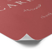 Dusty Red Leaves en Berries Kaart and Gift Sign Poster (Hoek)
