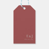 Dusty Red Leaves en Berries Wedding Favor Labels Cadeaulabel (Achterkant)