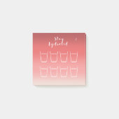 Dusty Red Pink Gradient Water Drink Tracker Post-it® Notes (Voorkant)
