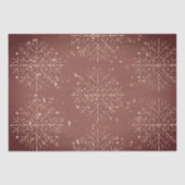 Dusty Red Snowflakes Kerst Tissue Paper Tissuepapier (Voorkant)