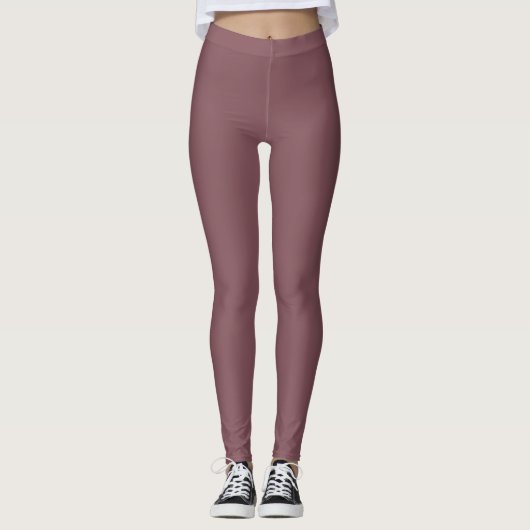 Dusty Red Solid Mode & Workout Leggings (Voorkant)