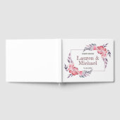 Dusty Red Waterverf Spring Flower Floral Wedding Gastenboek (Volledig)