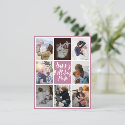 Dusty Roos 8 Foto Collage Happy Birthday mama (Staand voorkant)