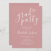 Dusty Roos Afstudeerder Party Script Graduation Pa Kaart (Voorkant / Achterkant)