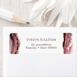 dusty roos-agate return address-label etiket