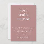 Dusty Roos All in One Minimalist Modern Wedding Kaart (Voorkant)