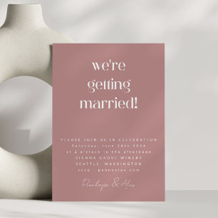 Dusty Roos All in One Minimalist Modern Wedding Kaart