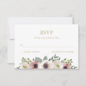 Dusty Roos Anemone Bouquet RSVP Card (Voorkant)
