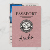 Dusty Roos Aruba Passport Bewaar de datum Save The Date (Voorkant / Achterkant)
