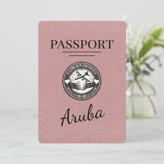 Dusty Roos Aruba Passport Bewaar de datum Save The Date (Staand voorkant)