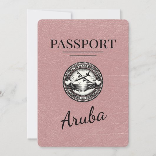 Dusty Roos Aruba Passport Bewaar de datum Save The Date (Voorkant)