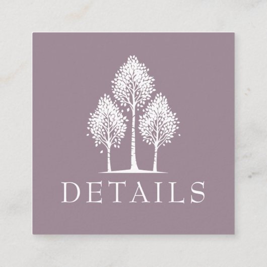 Dusty Roos Aspen Tree Wedding QR Informatiekaartje (Achterkant)