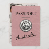 Dusty Roos Australia Passport Bewaar de datum Save The Date (Voorkant / Achterkant)