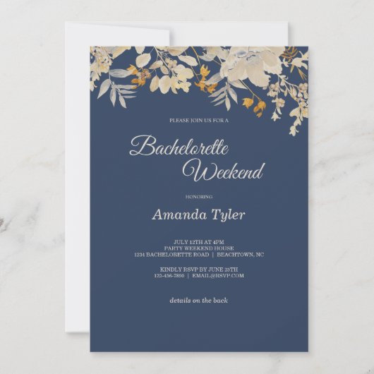 Dusty Roos Autumn Boho Bachelorette Weekend Invita Kaart (Voorkant)