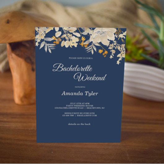 Dusty Roos Autumn Boho Bachelorette Weekend Invita Kaart