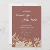 Dusty Roos Autumn Boho bruiloft Kaart (Voorkant)