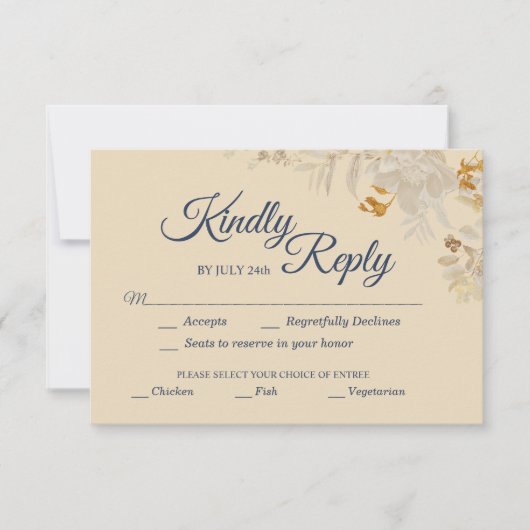 Dusty Roos Autumn Boho bruiloft keuze RSVP Ca Kaartje (Voorkant)