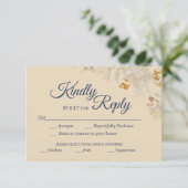 Dusty Roos Autumn Boho bruiloft keuze RSVP Ca Kaartje (Staand voorkant)