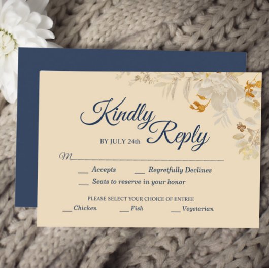 Dusty Roos Autumn Boho bruiloft keuze RSVP Ca Kaartje