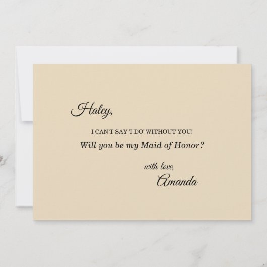 Dusty Roos Autumn Boho Maid of Honor proposal Kaar Kaart (Achterkant)