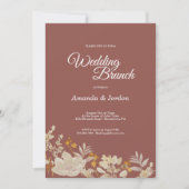 Dusty Roos Autumn Boho Wedding Brunch Invitation Kaart (Voorkant)