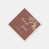 Dusty Roos Autumn Boho Wedding Cocktail Napkin Servet (Hoek)