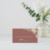 Dusty Roos Autumn Boho Wedding Place Card Plaatskaartje (Staand voorkant)