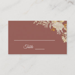 Dusty Roos Autumn Boho Wedding Place Card Plaatskaartje