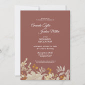 Dusty Roos Autumn Boho Wedding Reception Kaart (Voorkant)