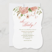 Dusty Roos Baby shower Invitation Kaart (Voorkant)