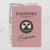 Dusty Roos Bahamas Passport Bewaar de datum Save The Date (Voorkant / Achterkant)